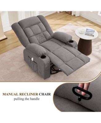 Massage Rocker Recliner Chair with 4-Point 3D Kneading Massage and Heat for Elderly