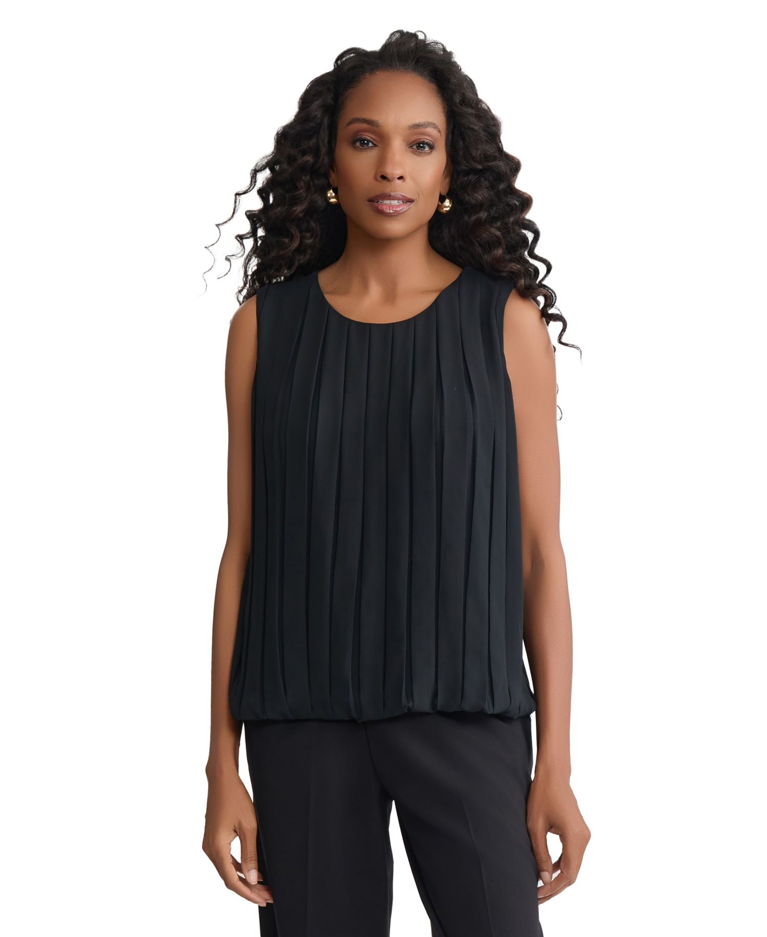 Women's Pleated Sleeveless Top