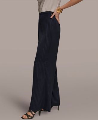 Women's Pinstripe Wide Leg Pull-On Pants