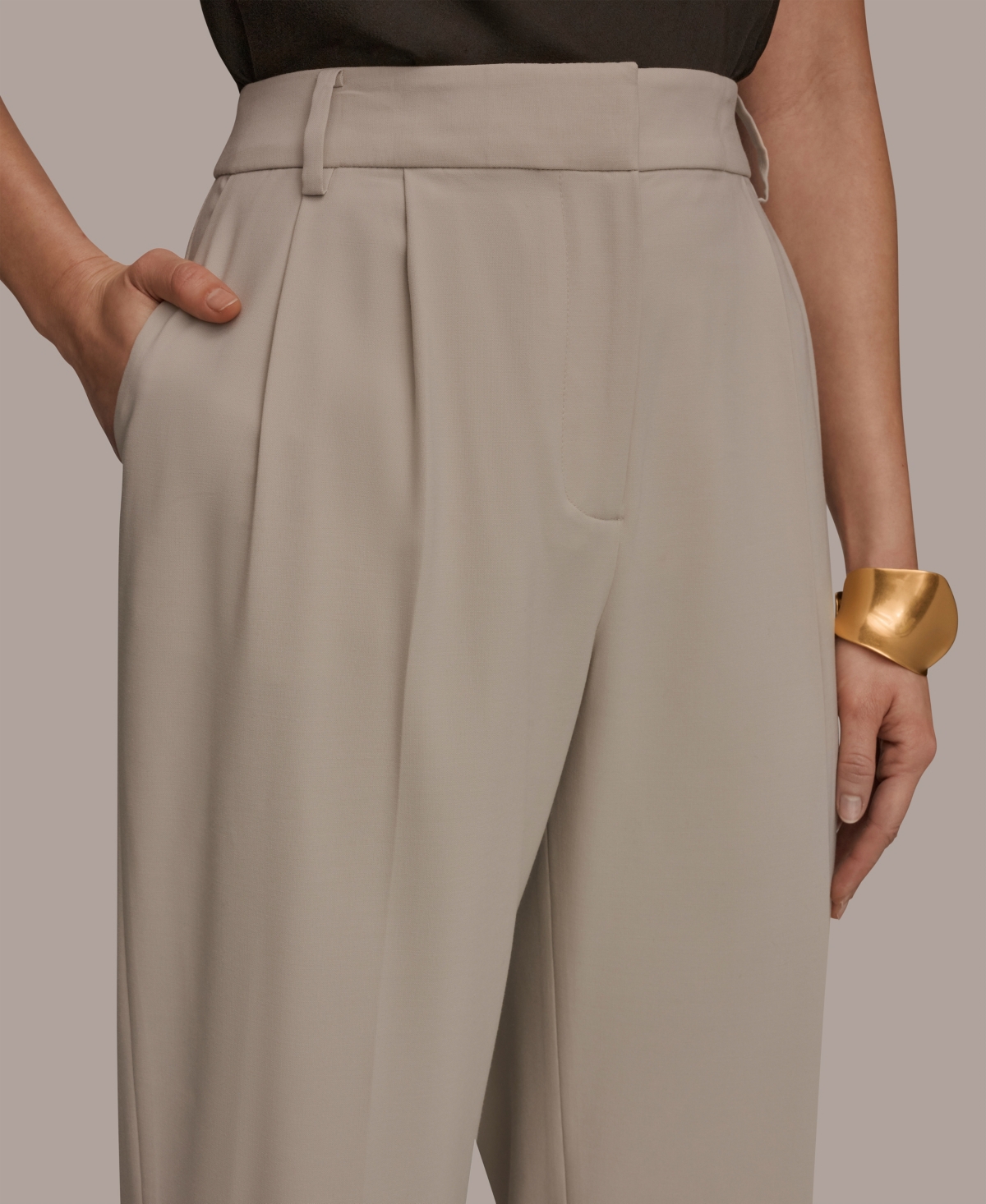 Donna Karan New York Women's Pleated Wide Leg Pants
