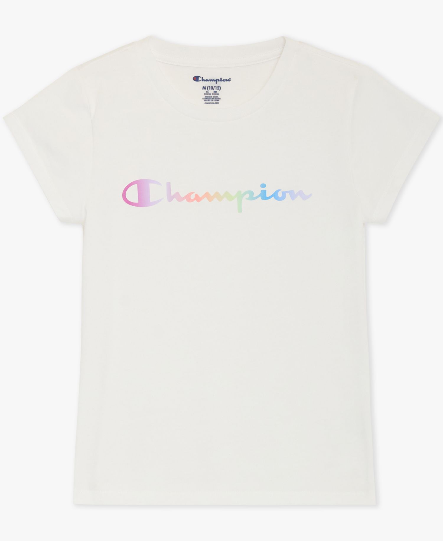 Girls' 7-16 Crewneck Rainbow Logo Graphic T-Shirt