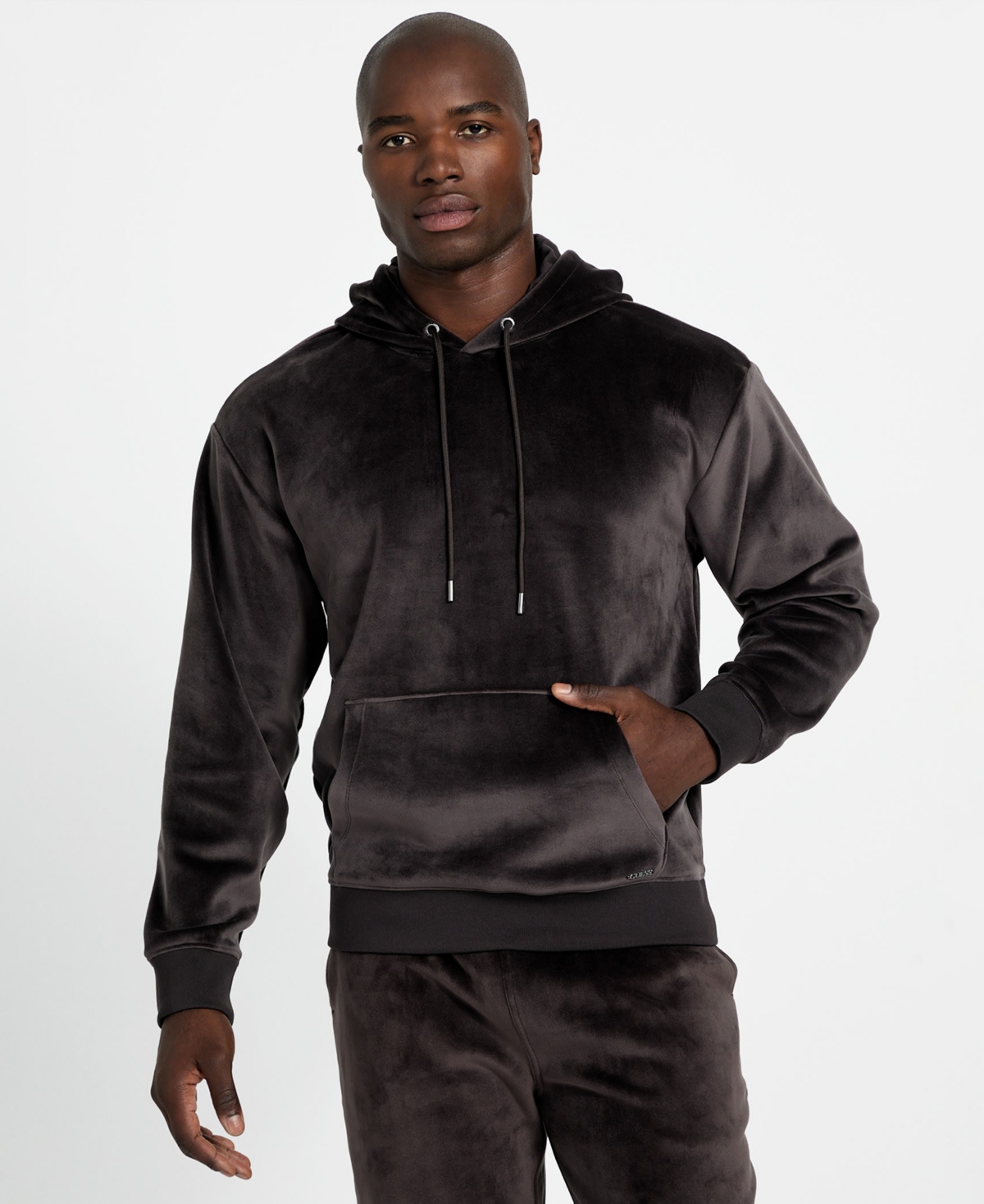 Guess Men's Bonded Long-Sleeve Drawstring Hoodie