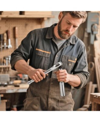 76-Piece 3/8" Drive Socket & Ratchet Set, SAE & Metric, Deep & Shallow, Accessories, Storage Case, CR-V Alloy Steel