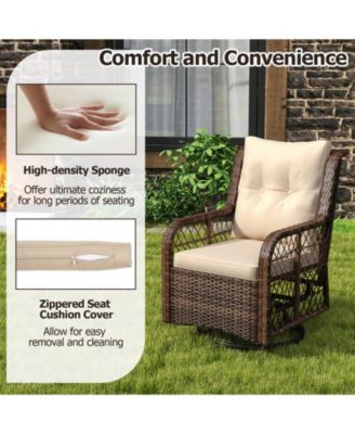 Outdoor 3-Piece Furniture Set with Swivel Gliders and Side Table