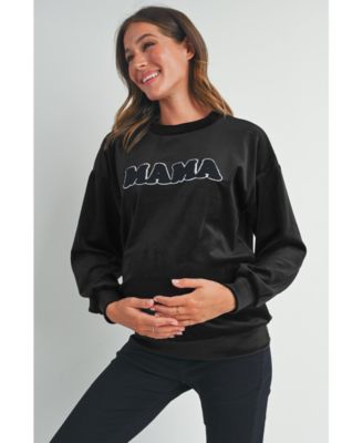 Women's Velvet Mama Crewneck Maternity Sweatshirt