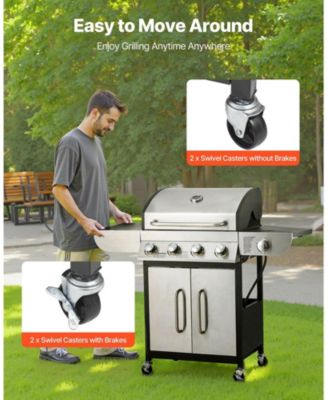 4-Burner Propane Gas Grill with Side Burner