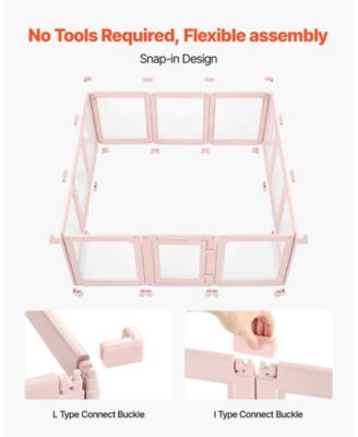 Dog Whelping Box, 60 x 59 x 23 in Clear Plastic Whelping Pen for X-Large Dogs, Waterproof w/ Windows & Door Lock, Easy-Clean Indoor Birth Kit