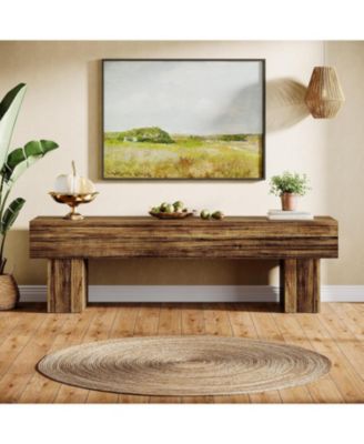 63" TV Stand, Farmhouse Entertainment Center, Low TV Console Table, Long Media Console Television Stands for 55/60/65 Inches TV