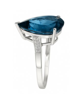 London Blue Topaz (6 ct. t.w.) & Diamonds Accent Ring in Sterling Silver
