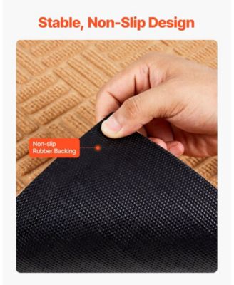 Beige Door Mat, 29.5 x 17.7 in Low-Profile Doormat w/ Non-Slip Rubber Backing, Absorbent Dirt-Trapping Entry Mat for Porch/Patio