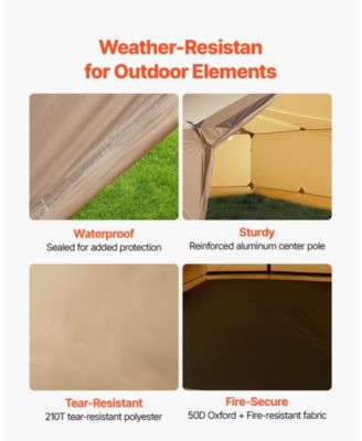 2-Person Cabin Hot Tent, 4-Season Waterproof Winter Tent with Stove Jack, Vents, Lightweight Portable Shelter