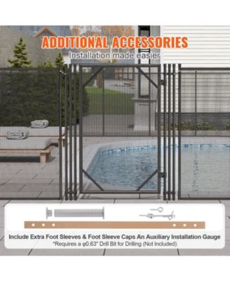 Pool Fence Gate, 4 ft x 2.5 ft Removable Inground Pool Gate Kit, Easy DIY Install, Child & Pet Safety Fence Gate with Stainless Latch