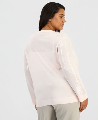 Plus Size Sequin Cardigan Sweater