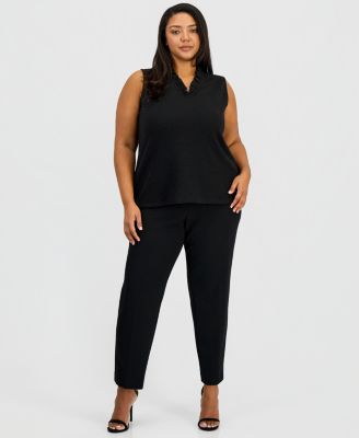 Plus Size Ruffled V-Neck Sleeveless Top