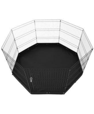 Dog Playpen, 8-Panel 30"H x 24"W Foldable Metal Exercise Pen w/ Door & 600D Oxford Bottom Pad, Indoor/Outdoor Pet Fence