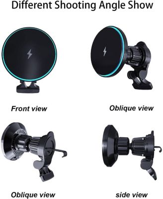 Car Charger, Hands-free Car Phone Holder Charger, Wireless Charger Car Mount for Air Vent, Compatible with iPhone 16/15/14