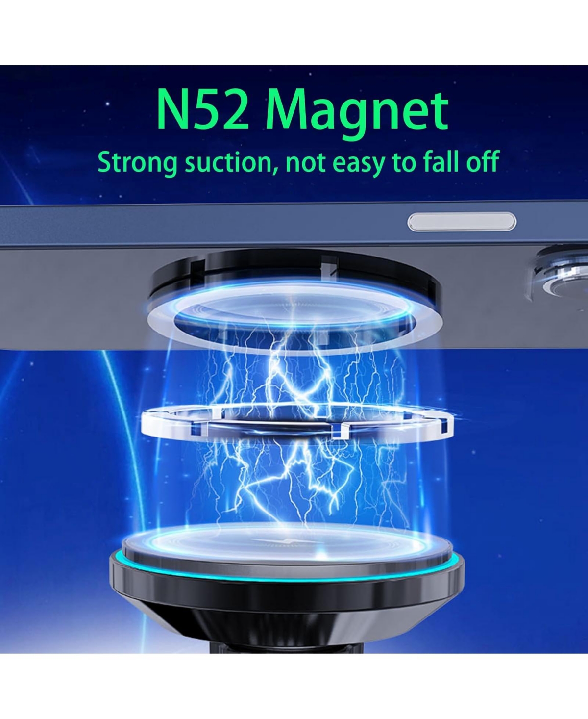 Risokeys Car Magnetic Wireless Charger, 15W Fast Phone Holder, 360° Adjustable for Air Vent, Compatible with iPhone 16 15 14 13 12 Pro Max Plus