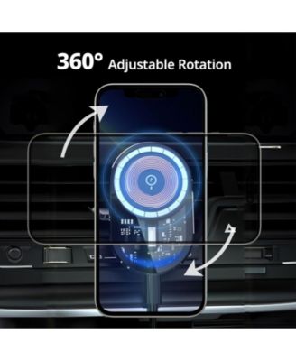 Wireless Car Charger, 15W Fast Charging 360 Degree LED Car Charger Phone Holder Phone Holder for Apple Fast Charging