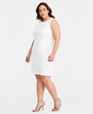 Plus Size Bonded Lace Sheath Midi Dress  