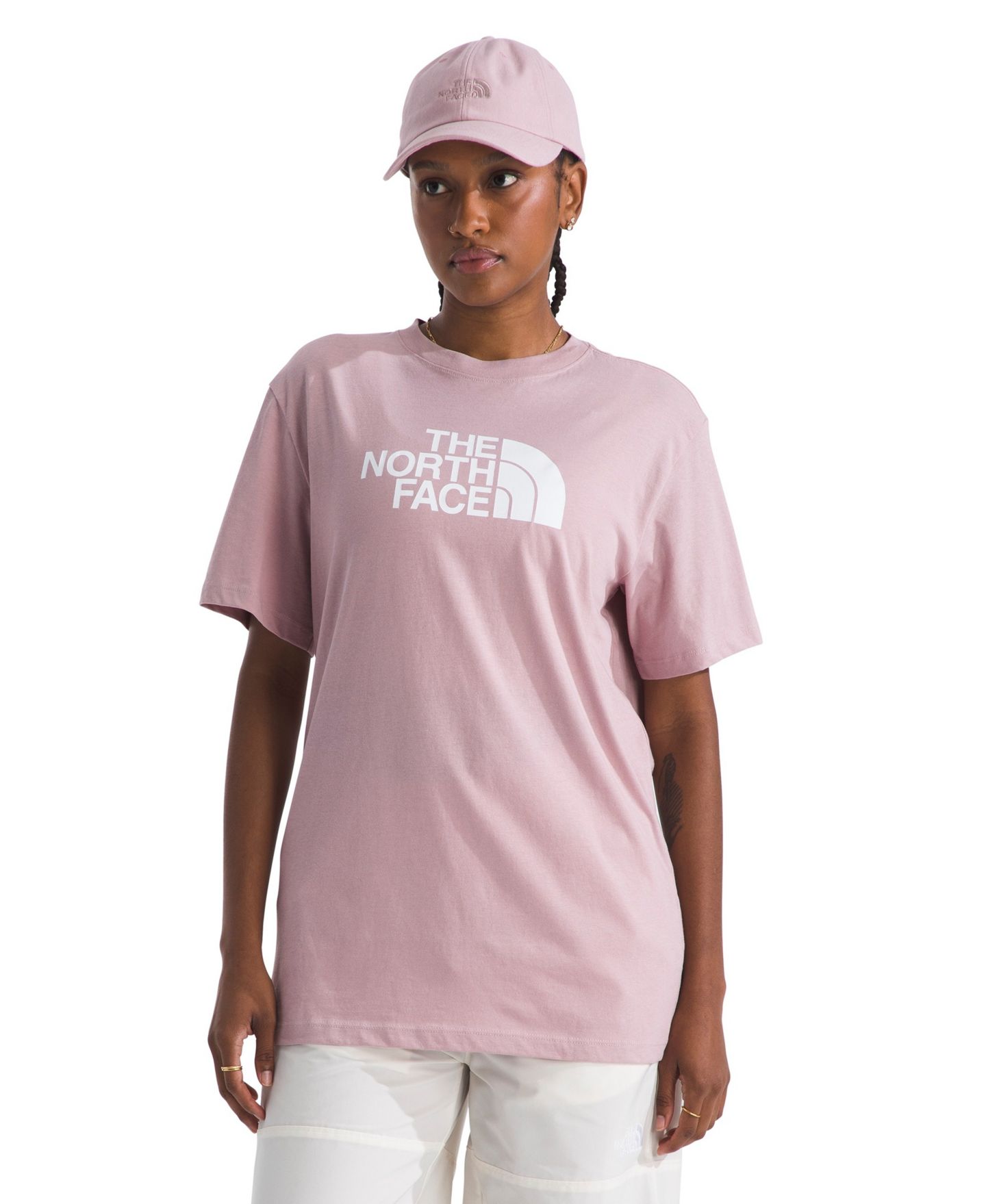 Женская футболка The North Face Short-Sleeve Core Half Dome, цвет: Металлический розовый — фото 1