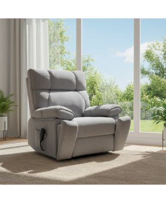 Heat Massage Dual Motor Infinite Position Up to 350 LBS Large Electric Power Lift Recliners with Hidden Cup Holders
