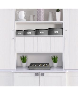 China Storage Containers – Dinnerware Organizer for Dessert Plates with Lid (Holds Service for 12) with Felt Protectors – 7.25 x 5