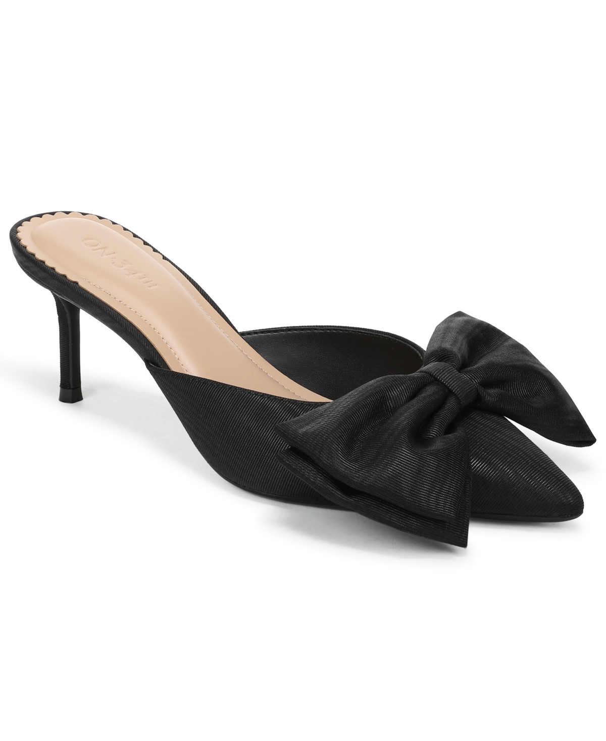 On 34th Alaynaa Pointed-toe Bow Mule Pumps, Exclusively At Macy's In Black