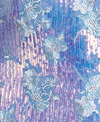 Juniors' Low Back Long Sequin Gown