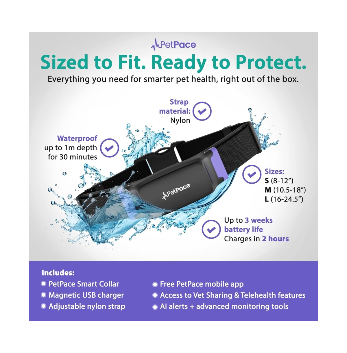 Petpace, Dogs Health Monitoring Collar, Cats