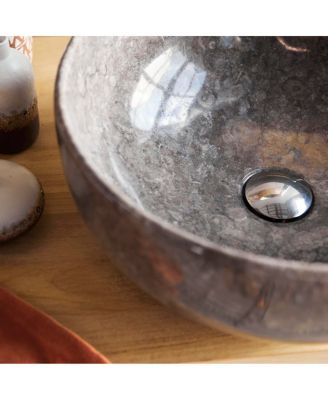 Mia Light Grey round marble washbasin