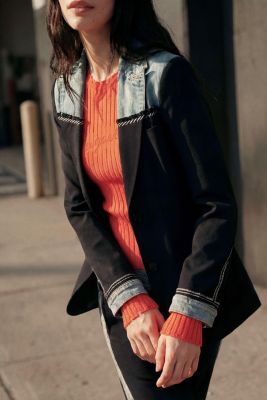 Women's Bimaterial blazer