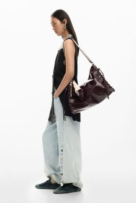 Women's Large Shiny Woven Bag