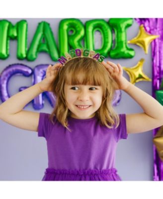 Little and Big Girls Mardi Gras Tiara Headband