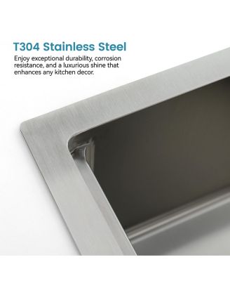 33" x 19" Stainless Steel Single Bowl Undermount Kitchen Sink