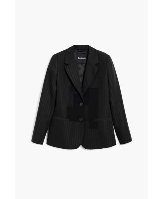 Women's Striped patch blazer