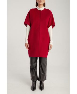 Women's Cashmere Short Sleeve Crew Neck Coat