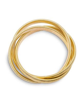 Serpenti Omega Cobra Bangle Interlocking Bracelet Gold Plated Large Wrist 8.5"