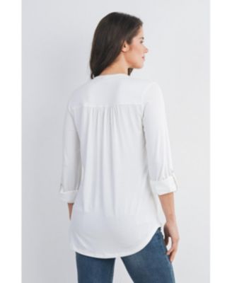 Maternity Henley V Neck Nursing Top