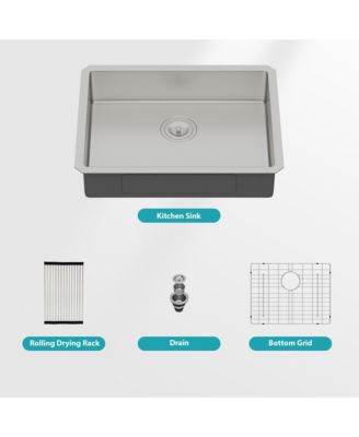 Kitchen Sinks 27x18 x5.5inch ADA Compliant Kitchen Sink Undermount Stainless Steel Single Bowl 16 Gauge