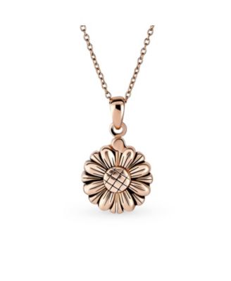My SUNSHINE Words Sunflower Open Locket Pendant Rose Gold Plated Sterling Silver