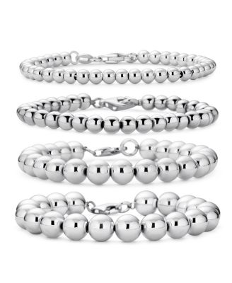 6MM Bead Ball Strand Bracelet in .925 Sterling Silver