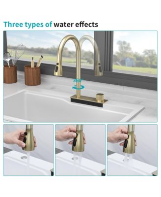 33x22x10inch White Composite Granite Quartz Drop In Single Bowl Workstation Waterfall Kitchen Sink with Pull Down Faucet