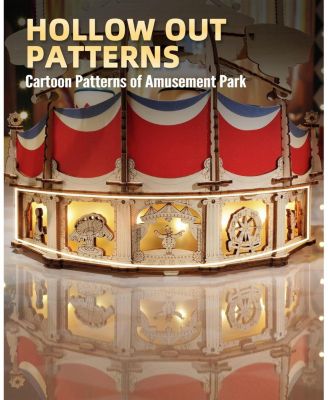 3D Wooden Puzzles for Adults-LED Wooden Music Box Kits-Wood Model Kits to Build-3D Puzzles for Teens and Adults-Christmas STEM Toy Gifts