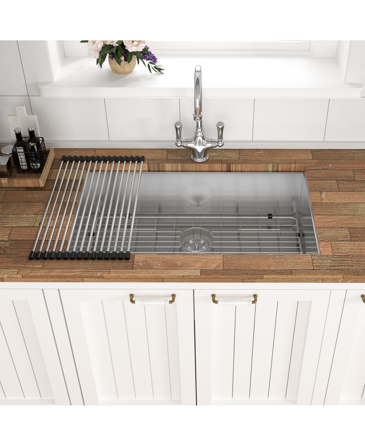 flynama 33x19x9inch Undermount Kitchen Sink Stainless Steel Single Bowl 16 Gauge Deep Basin