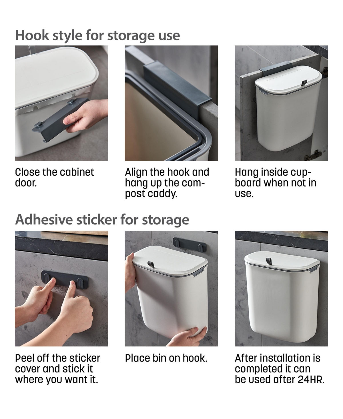 Ninestars Kitchen Compost Trash Can 1.8 Gallon