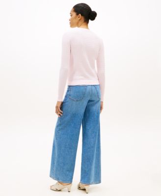 Women's Fine Gauge Cable Crewneck Top