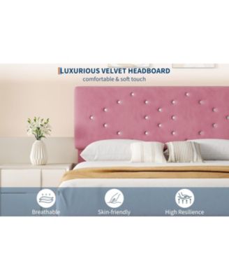  Queen Bed Frame Upholstered Platform Bed Space Saving, for Living Room, Guest Room