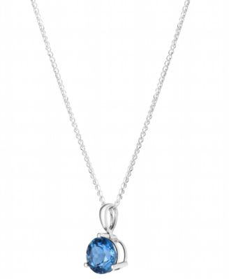 London Blue Topaz (2 ct. t.w.) Pendant Necklace in 14k White Gold