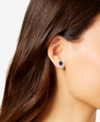 Sapphire (7/8 ct. t.w.) & Diamond (1/10 ct. t.w.) in 14k White Gold