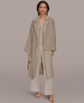 Women's Belted Collared Neck Coat